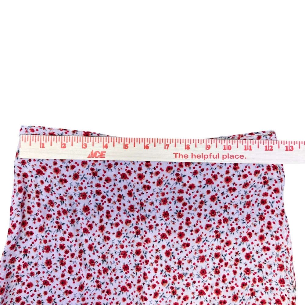 Brandy Melville Red White Ditsy Floral Mini Skirt A-Line Viscose Womens XS-Small - Picture 6 of 7